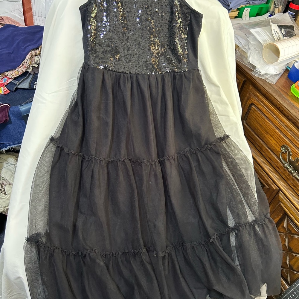 Cat & Jack Black Sequin Formal Dress